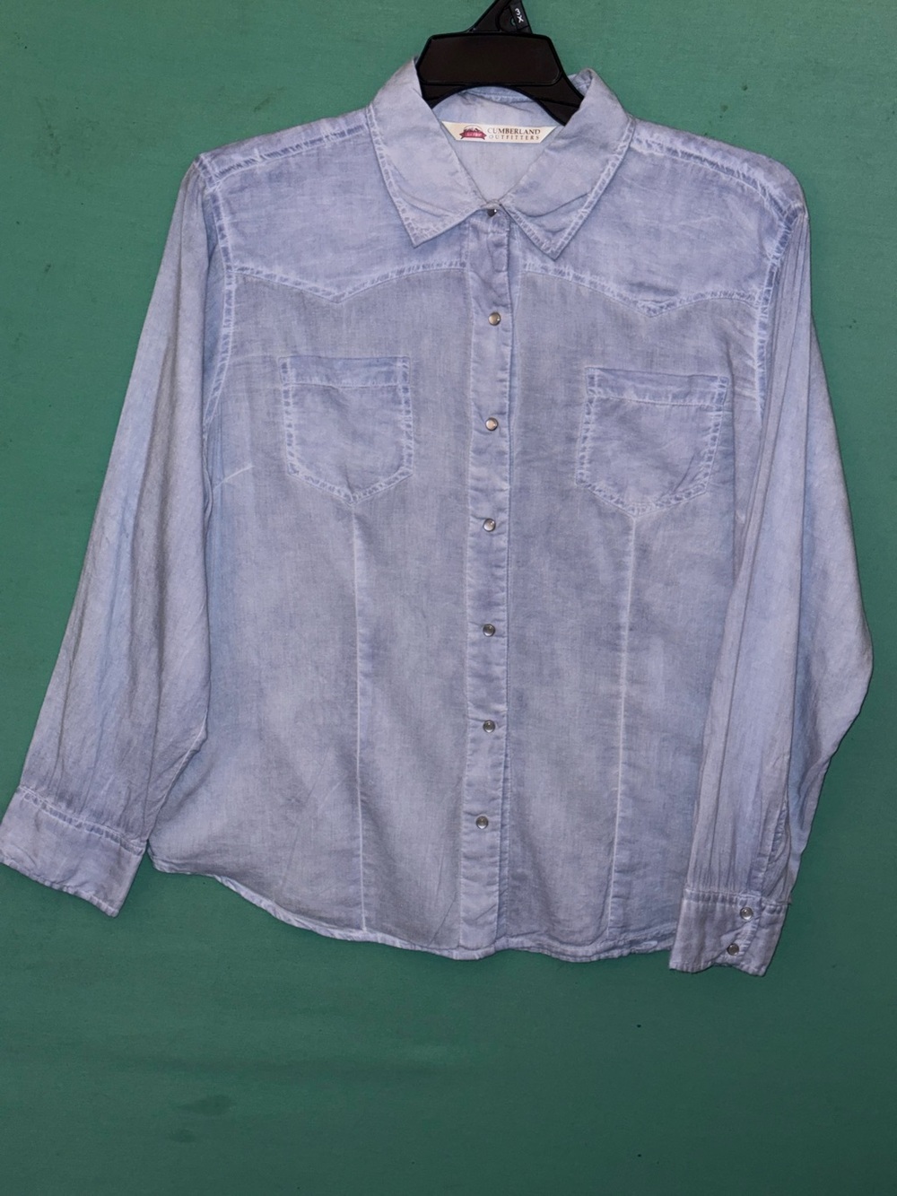 Light Blue Women’s Button-Up Shirt - Casual Denim-Style